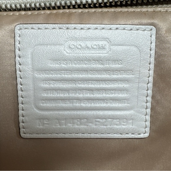 Coach RARE Madison Laser Cut White Leather Satchel Handbag Purse Shoulder Bag - Picture 4 of 14